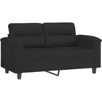 vidaXL 4-delige Loungeset met kussens microvezelstof zwart