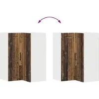 vidaXL Wandhoekkast LUCCA Oud hout 57 x 57 x 80 cm Bewerkt hout