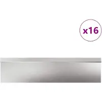 vidaXL Slakkenhekken 20 st 100 x 3,5 x 25 cm Roestvrij staal Zilver