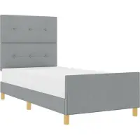 vidaXL Bedframe met hoofdeinde Lichtgrijs 80 x 200 cm Stof