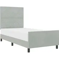 vidaXL Boxspring bed met hoofdeinde Lichtgrijs 100 x 200 cm Fluweel