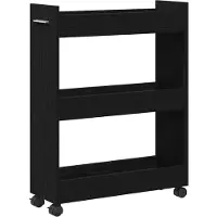 vidaXL Kast met wiel Zwart Eiken 60 x 22 x 79 cm