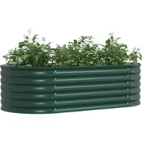 vidaXL Verhoogd bed Groen 160 x 80 x 44 cm Staal