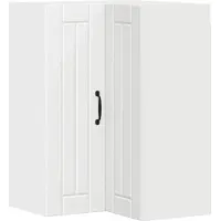 vidaXL Wandhoekkast LUCCA Wit 57 x 57 x 80 cm Bewerkt hout