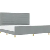 vidaXL Bedframe met hoofdeinde Lichtgrijs 200 x 200 cm Stof