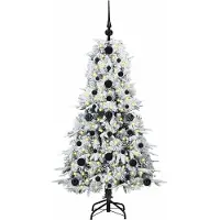 vidaXL Kunstmatige Hinged Kerstboom met 150 LED Wit 120 cm PE en PVC
