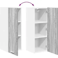 vidaXL Hangkast 2 st Grijs Sonoma en Wit Bewerkt hout