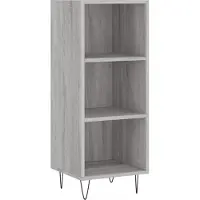 vidaXL Hoge kast 34,5x34x180 cm bewerkt hout grijs sonoma eikenkleurig