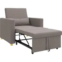 vidaXL Uittrekbare slaapbank eenpersoons Taupe 90 x 165 x 87 cm Stof
