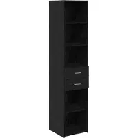 vidaXL Highboard met lade Zwart Eiken 40 x 42,5 x 185 cm Bewerkt hout