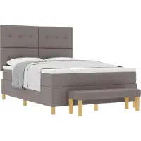 vidaXL Boxspring bed met hoofdeinde Taupe 200 x 160 cm Stof