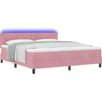 vidaXL LED Box Spring Bed met hoofdeinde Roze 180 x 200 cm Fluweel