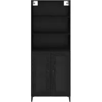 vidaXL Highboard Zwart Eiken 69,5 x 34 x 180 cm Bewerkt hout