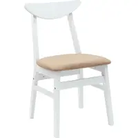 vidaXL Eetstoelen 2 st Massief Rubberhout Wit 42 x 47.5 x 81 cm