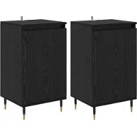 vidaXL Dressoir 2 st Zwart Eiken 40 x 35 x 70 cm