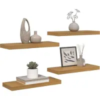 vidaXL Wandplank 4 st Beige 60 x 23,5 x 3,8 cm Bewerkt hout