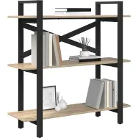 vidaXL Boekenplank 3-laags 100 x 33.5 x 64 cm Bewerkt hout Sonoma Eik