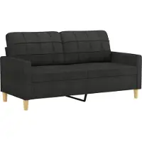 vidaXL 3-delige Loungeset met kussens stof zwart