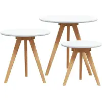 vidaXL Salontafel 3 st Bruin 50 x 50 x 46 cm Massief Notenhout