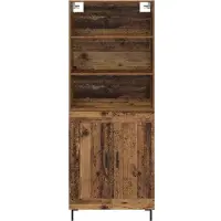 vidaXL Highboard Oudhout 69,5 x 34 x 180 cm Bewerkt hout