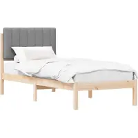 vidaXL Bedframe met Gevoerde Hoofdbord Lichtgrijs 80 x 200 cm