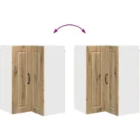 vidaXL Wandhoekkast PORTO Artisan Eiken 57 x 57 x 80 cm Bewerkt hout