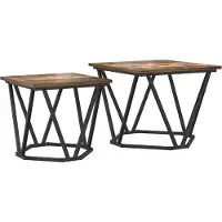 vidaXL Bijzettafelset 2 st Rook Eiken 50 x 50 x 40 cm