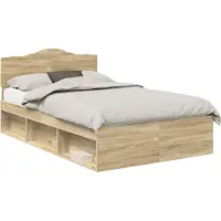 vidaXL Bedframe met hoofdeinde Sonoma 120 x 190 cm Massief grenenhout