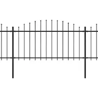 vidaXL Tuinhek met speerpunt staal 504x150 cm zwart