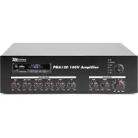 Power Dynamics PBA120 100V versterker 120W met mp3 speler, tuner en