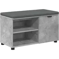 vidaXL Hallenbank Beton Grijs 80 x 38 x 46 cm Geengineerd Hout en Stof