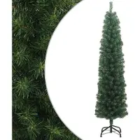 vidaXL Kunstkerstboom met standaard smal 180 cm PVC groen