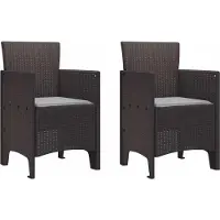 vidaXL Tuinstoel 2 pcs Bruin Polypropyleen