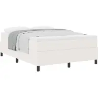 vidaXL Boxspring bed Crème en Wit 140 x 190 cm Corduroy stof