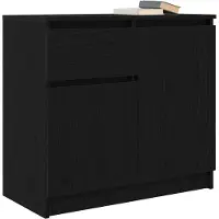 vidaXL Dressoir met lade 71x35x65 cm spaanplaat zwart eikenkleurig
