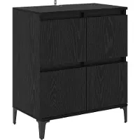 vidaXL Dressoirs 3 st Zwart Eiken 60 x 35 x 70 cm Bewerkt hout