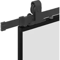 vidaXL Schuifdeur met beslagset 76x205 cm ESG glas zwart