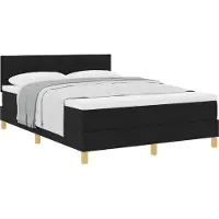 vidaXL Boxspring bed met kussen met hoofdeinde Zwart 160 x 200 cm Stof