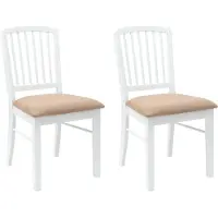 vidaXL Eetstoelen 2 st Massief Rubberhout Wit 50 x 52,5 x 91 cm