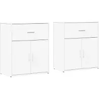 vidaXL Dressoirs 2 st 60x31x70 cm bewerkt hout wit