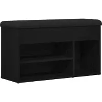 vidaXL Schoenenbank Zwart 80 x 30 x 45 cm Bewerkt hout