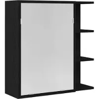 vidaXL Badkamerspiegelkast Zwart Eiken 62,5 x 20,5 x 64 cm