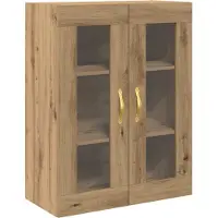 vidaXL Wandkast Artisan Eiken 69,5 x 34 x 90 cm Bewerkt hout