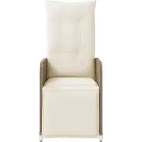 vidaXL Tuinstoelen 2 st verstelbaar met kussens poly rattan beige
