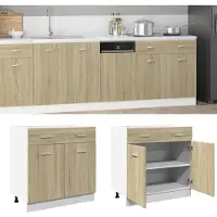 vidaXL Onderkast met lade Lyon 80x46x81,5 cm bewerkt hout sonoma eikenkleurig