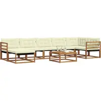 vidaXL Buiten bank set 8 st Natuurlijk en Crème Massief Acacia Hout