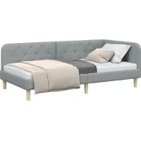 vidaXL Hoek Bed Frame Lichtgrijs 90 x 200 cm Stof