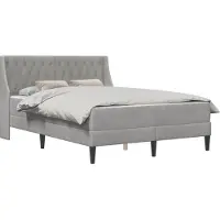 vidaXL Bedframe met matras met matras Lichtgrijs 120 x 200 cm Fluweel
