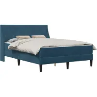 vidaXL Bedframe met matras met matras Blauw 120 x 200 cm Fluweel