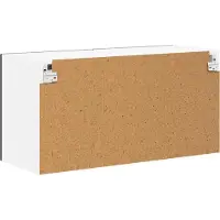 vidaXL Wandglas Kasten LUCCA Zwart 80 x 31 x 40 cm Bewerkt hout